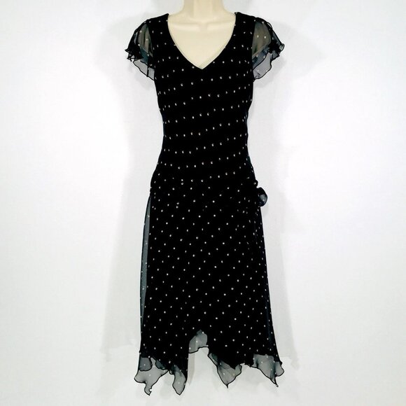 VTG 90’s Jonathan Martin Sz 10 Chiffon Drop Waist Dress Fairy Whimsy Bias Cut - Picture 1 of 14